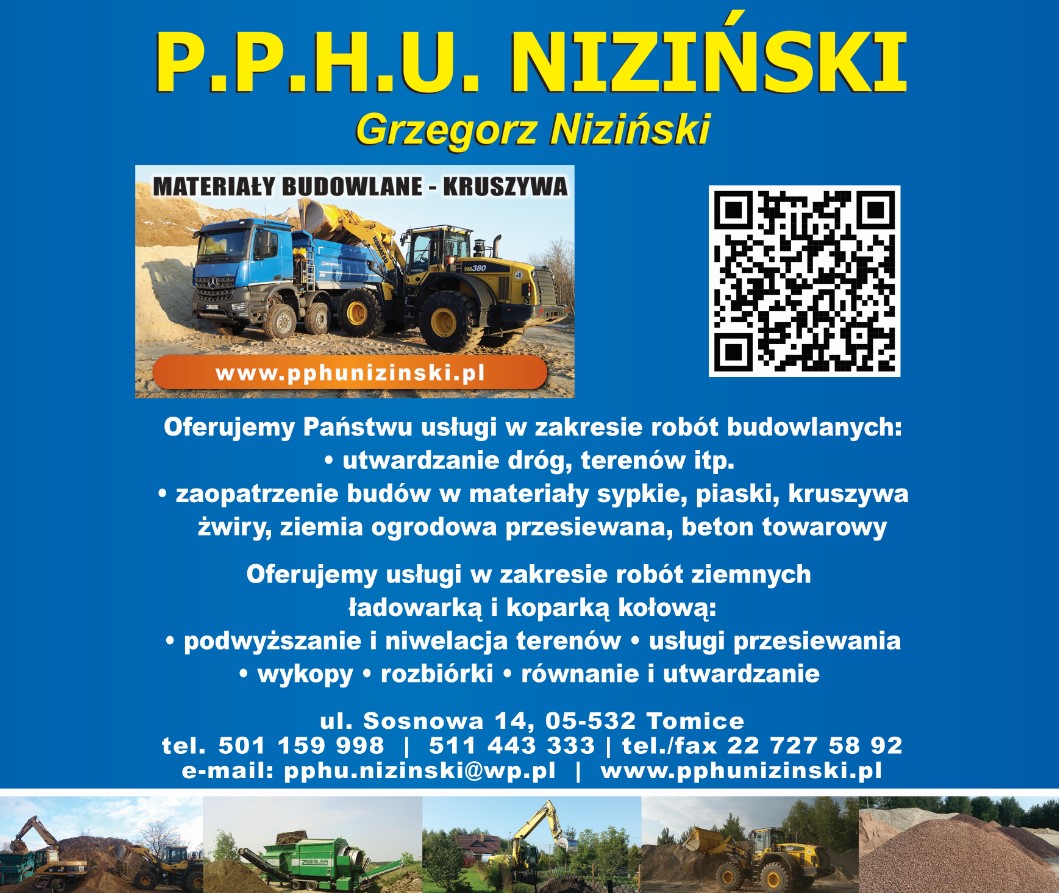 P.P.H.U. "NIZIŃSKI" Grzegorz Niziński - kruszywa GÓRA KALWARIA kruszywa GÓRA KALWARIA